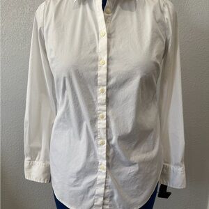 Ann Taylor White Button-Front Blouse